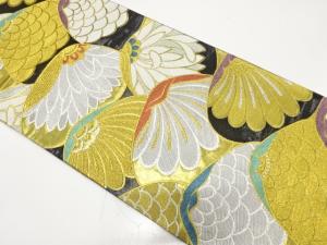 貝合わせに菊模様織り出し　振袖用袋帯